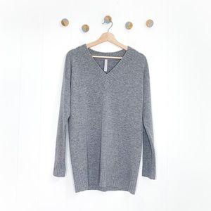 Athleta V-Neck Tunic Sweater Cashmere Wool Blend